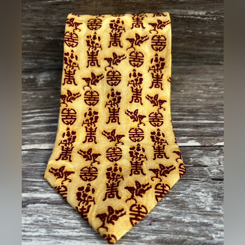 Gallery Collection Ming Dynasty necktie men’s vintage formal Chinese symbol silk
